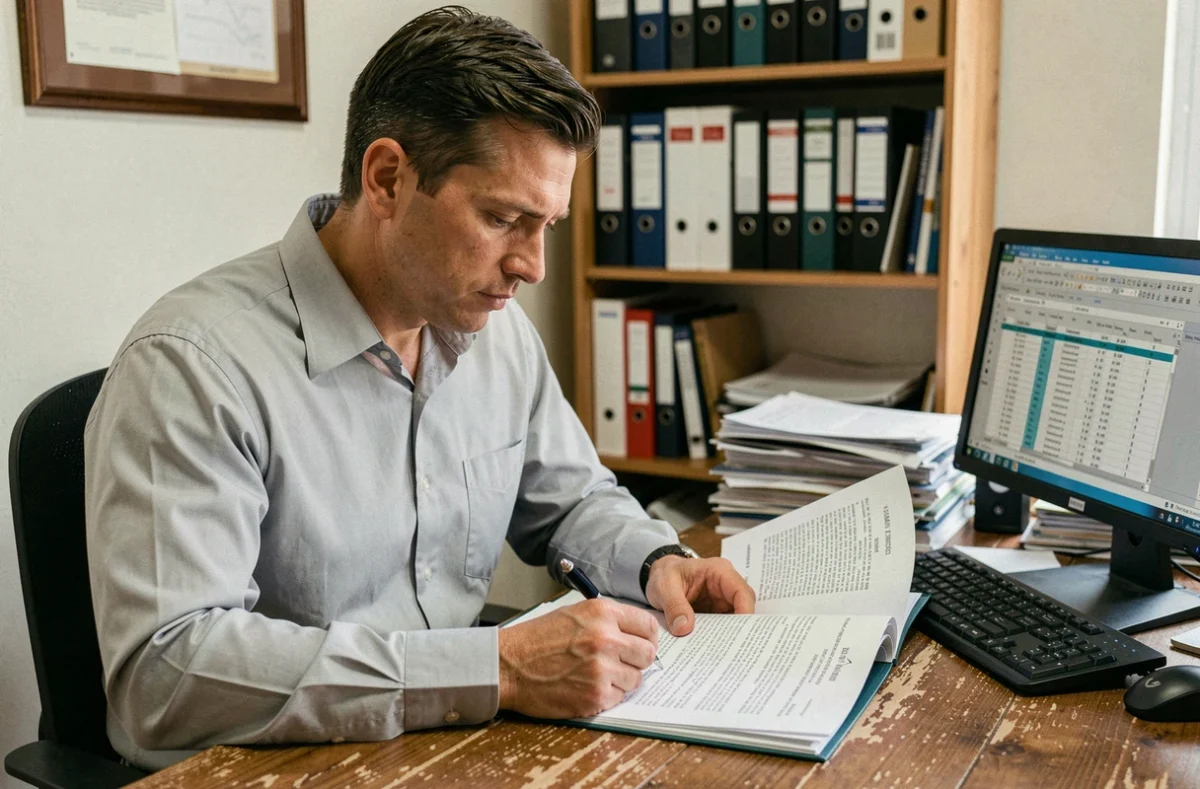 Responsable administratif analysant seul les nouvelles dispositions réglementaires de la Convention Nexem 66 dans son bureau