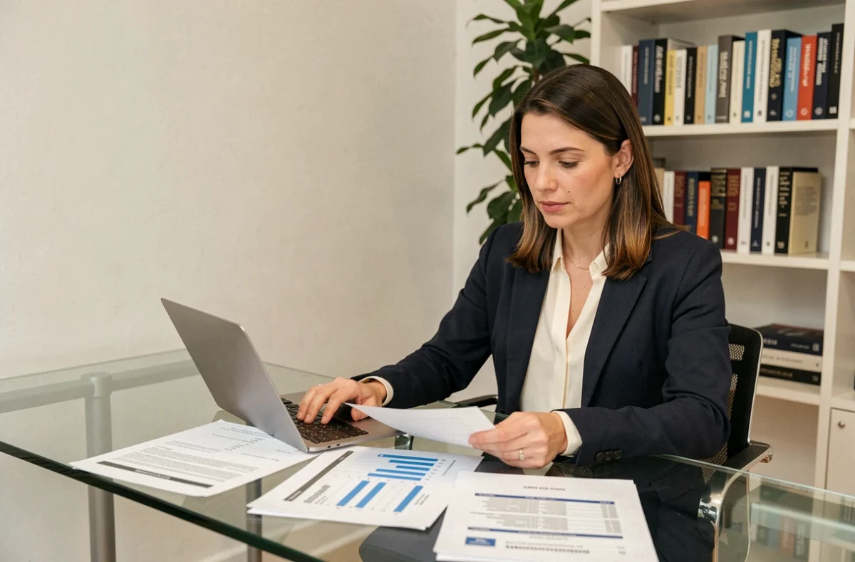 Consultante Voluntae spécialisée en recrutement finance et fonctions support dans son bureau de Boulogne-Billancourt